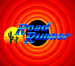 Road Runner vs. Wile E. Coyote title screen for Super Famicom